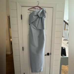 Sachin + Babi Bonnie Satin One Shoulder Gown - Ash Blue